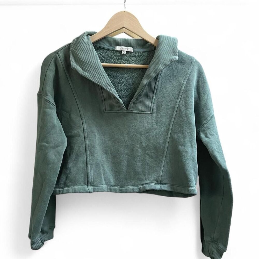 Z-supply Women's Cropped Green Sweatshirt